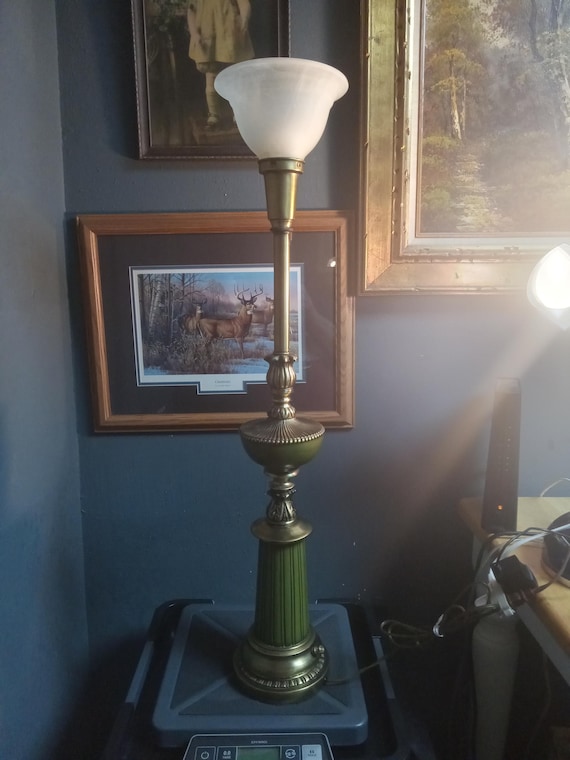 Torch lite style brass lamp with dimmer switch
