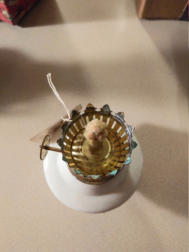1950s A pair of The Peacock milk glass hobnail lamps in original wrapper and original box Circa