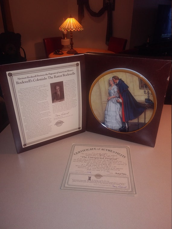 The unexpected proposal by Norman Rockwell 1986 # 768413 in original box with certificate of authenticity.
