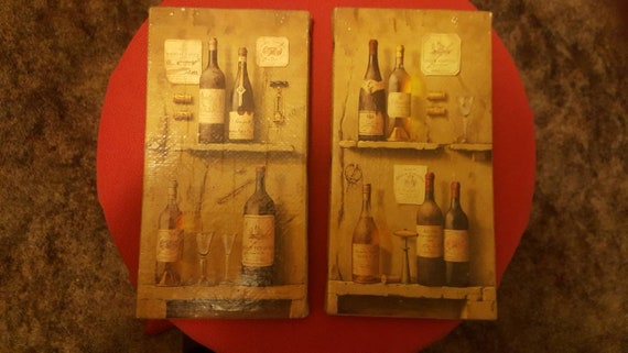 Set of 2 lithographs on Canvass for that Wine lover.