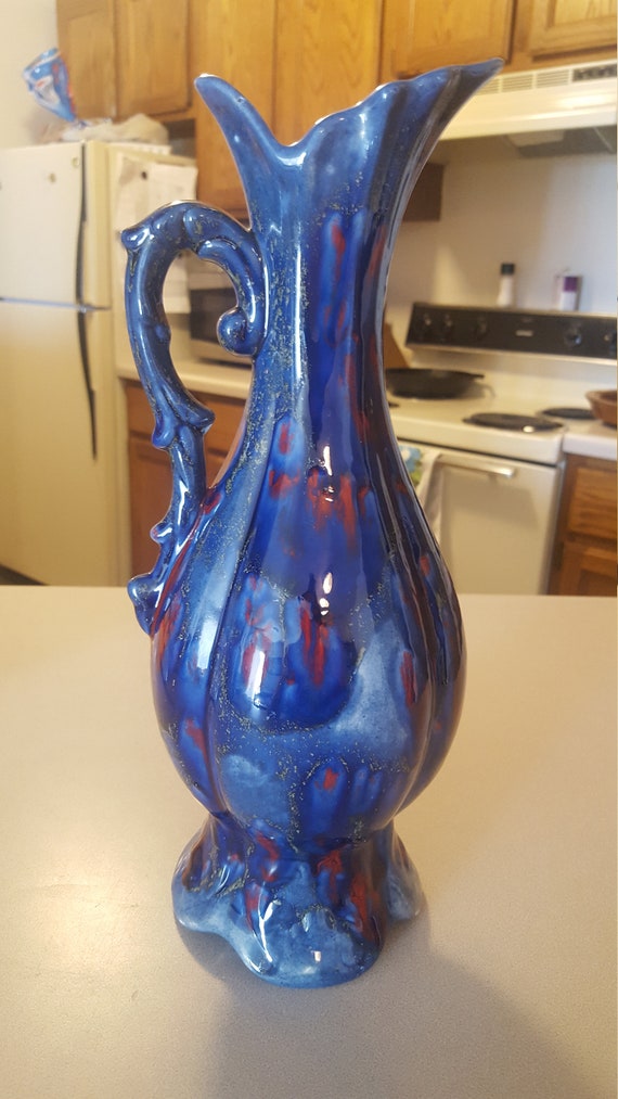 Ceramic pitcher ornate design circa. 1950s