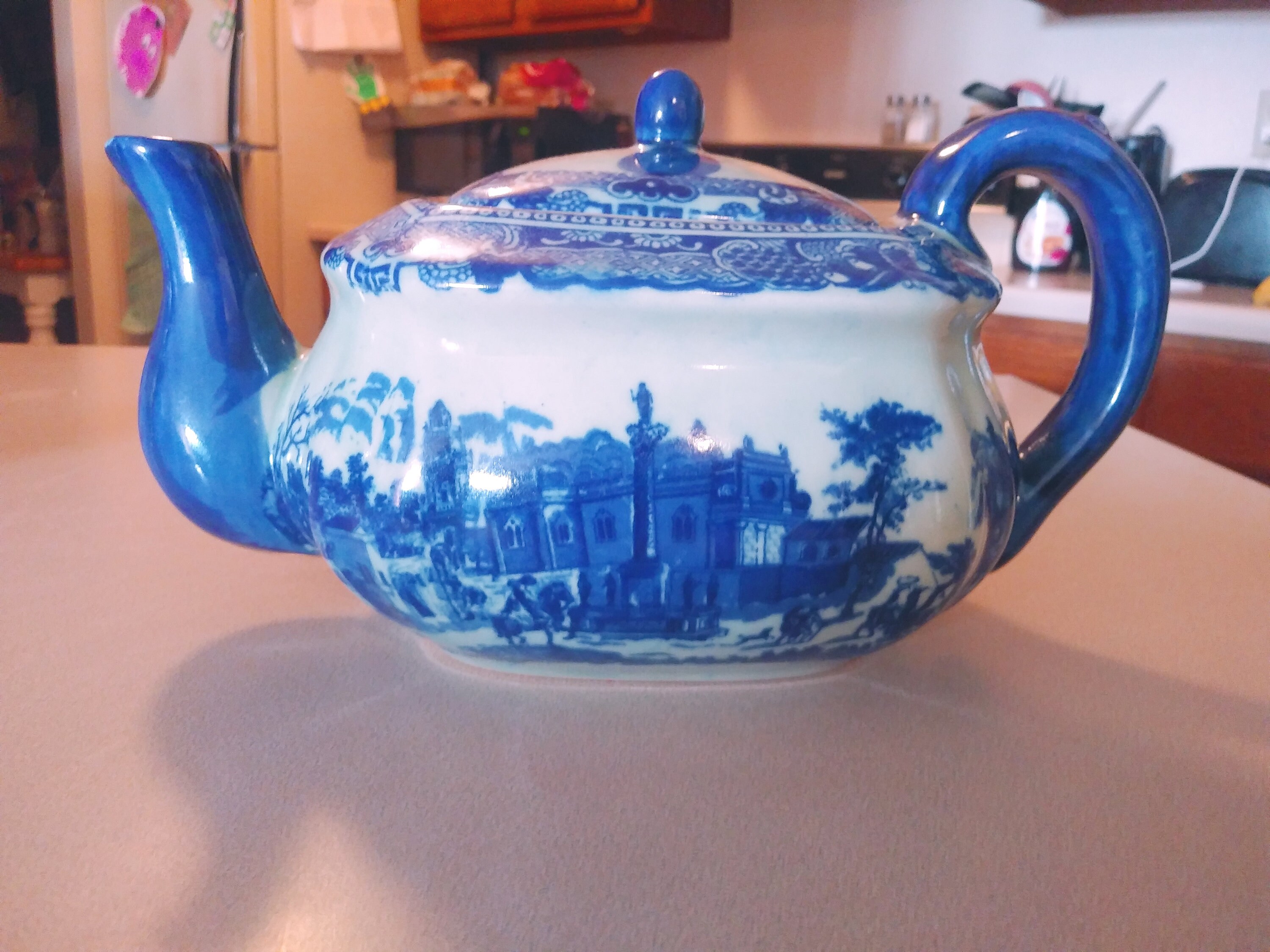 Flow Blue Victoria Ware Ironstone Teapot Circa. 1960s Etsy