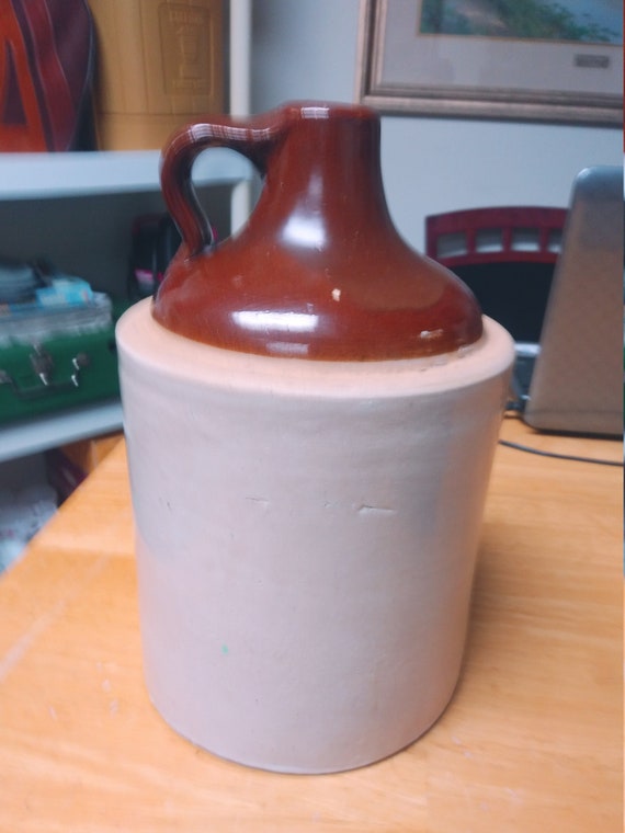 1 Gallon Stoneware Salt Glazed Crock Jug Circa. 1910s