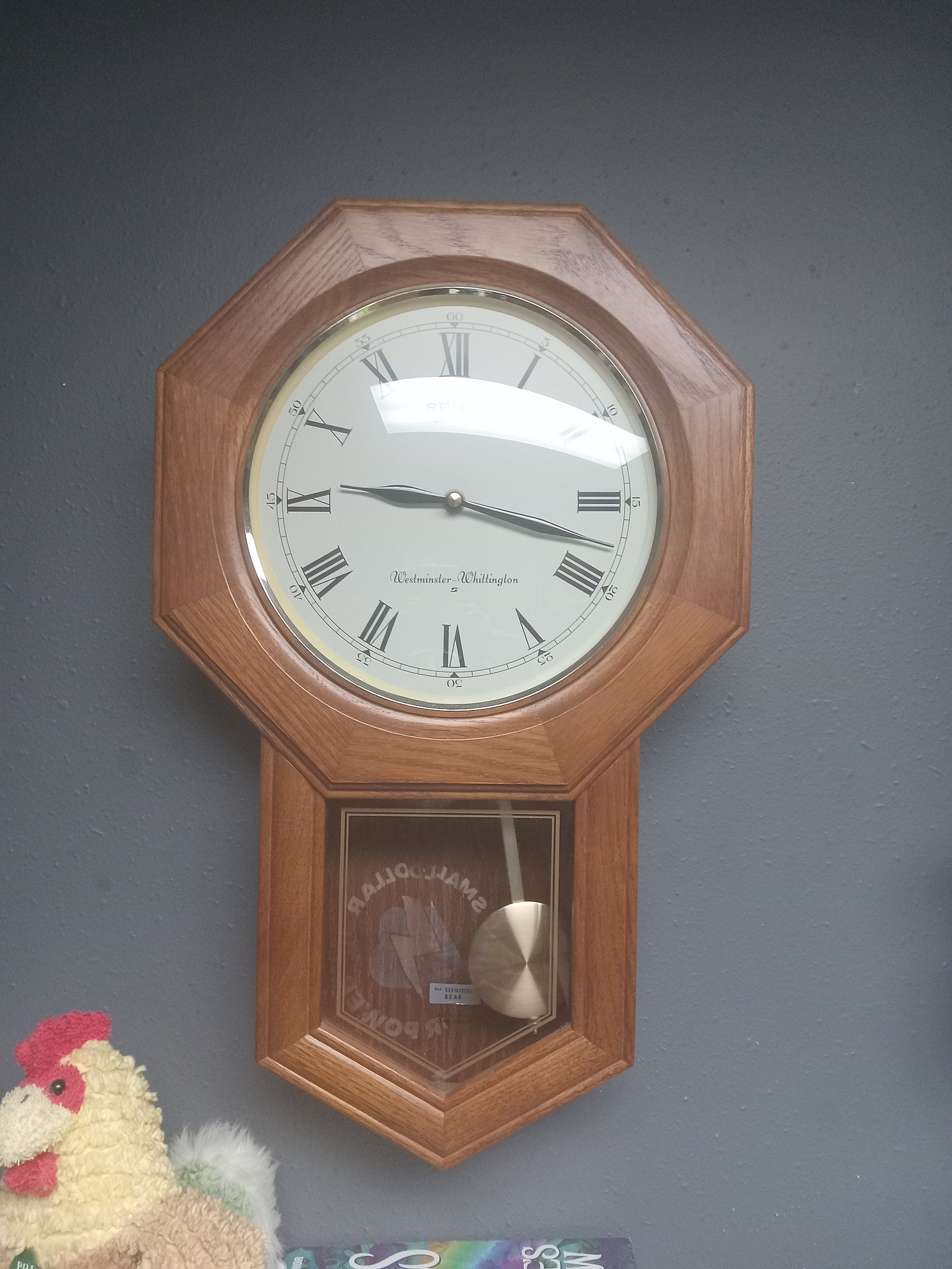 Seiko Quartz Westminster Whittington Wall Clock Working Oak Wood