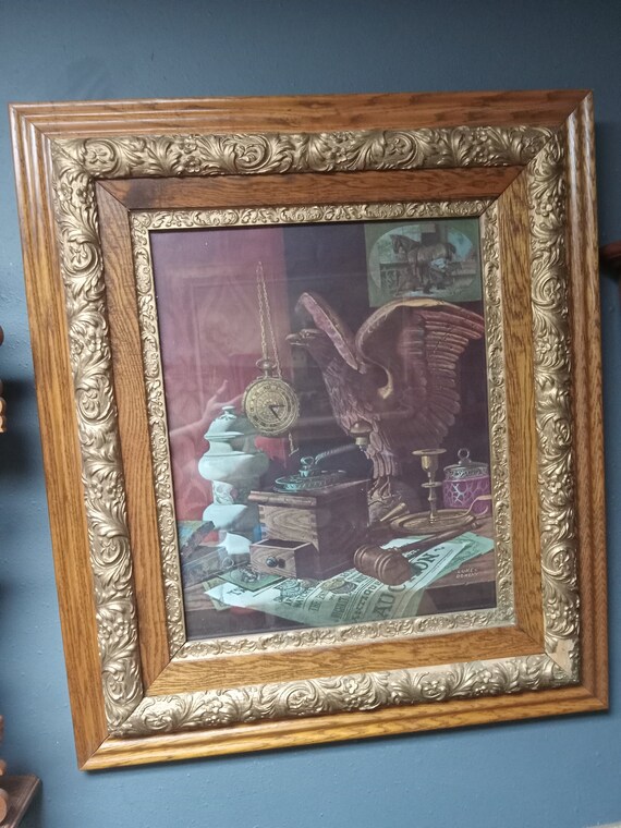 Luke Doheny Print with Antique double guilded frame