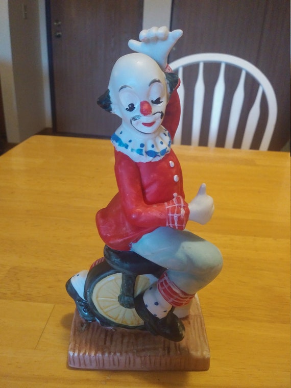 Toscany Clown on Unicycle Circa. 1980s