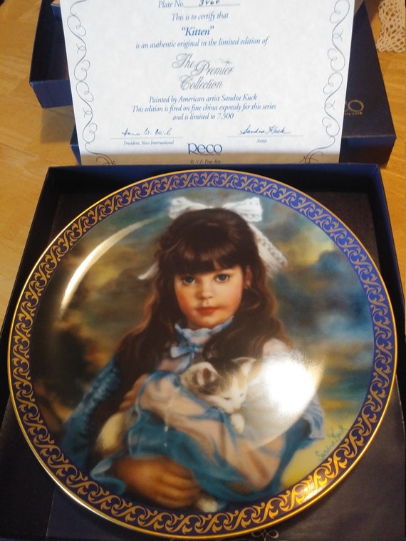 Kitten by Artist Kuck The Premier Collection in original box with Certificate of Authenticity 1989