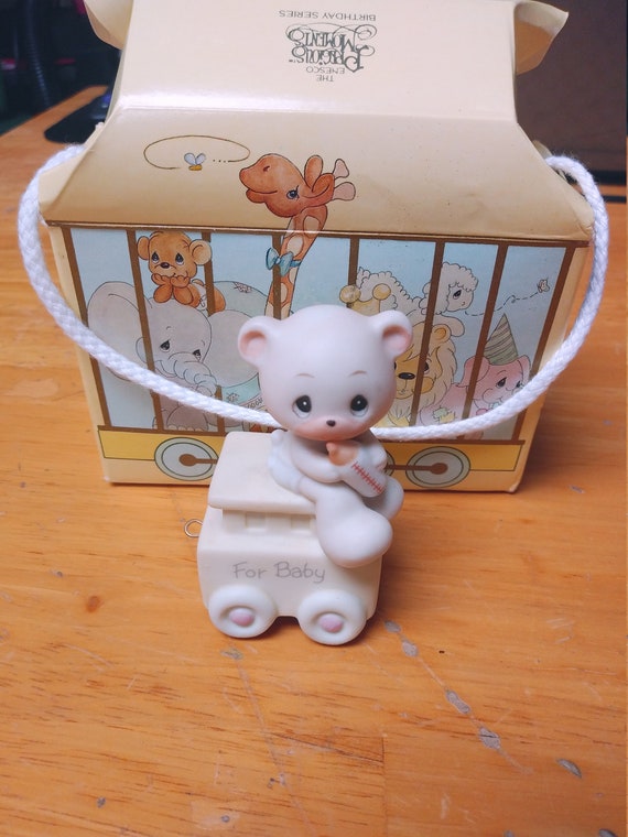 Precious Moments may your birthday be warm with original box Circa. 1985