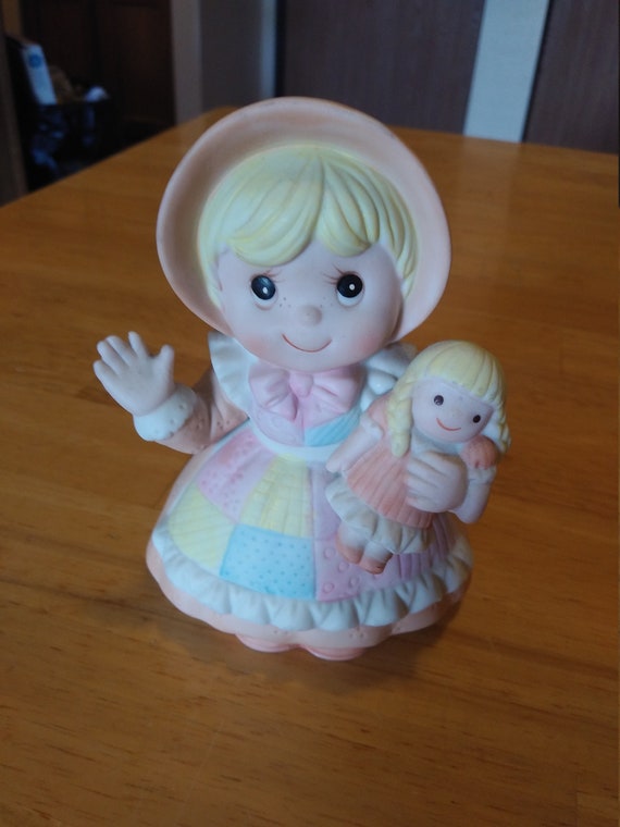 HOMCO #1403 girl with doll circa. 1980s by Home Interiors