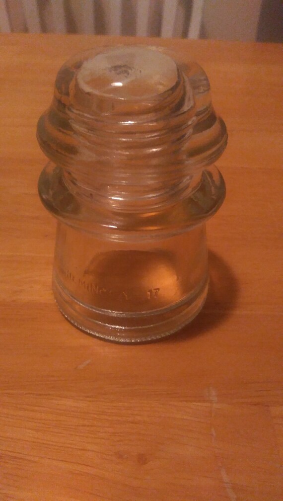 Hemingray #17 glass insulator made in U.S.A. 12/1957