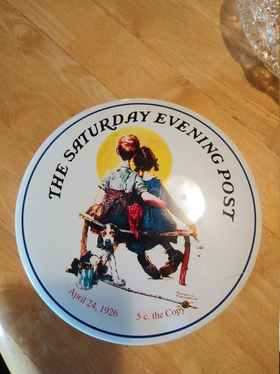 Saturday Evening Post round tin Circa. 1980s