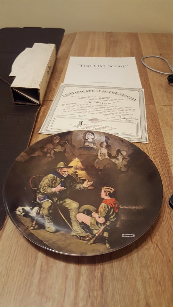 Norman Rockwell Plate First Edition: The Old Scout