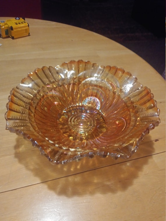 Ruffled edge Imperial carnival glass Circa. 1920