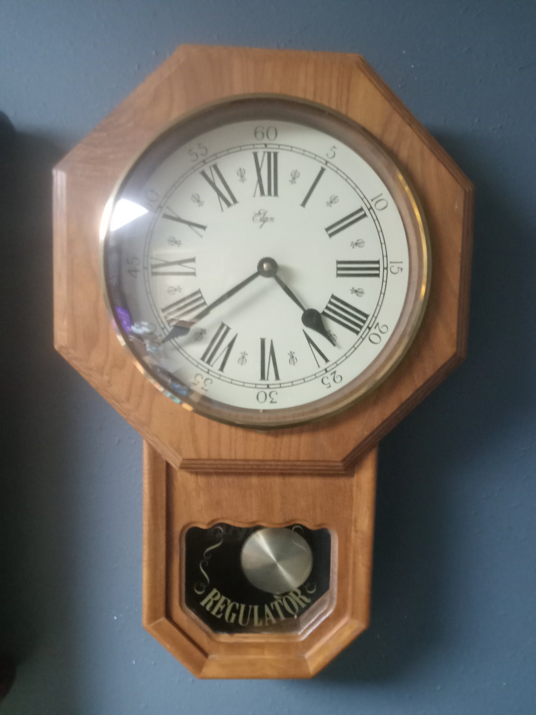 Elgin Pendulating Regulator Wall Clock - Etsy