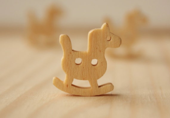 Trojan Horse Wooden Cartoon Buttons Hand Accessories Diy Etsy