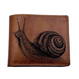 Cartera de piel de primera calidad con forma de caracol, regalo de piel exclusivo personalizado con forma de animal con caparazón, cartera personalizada hecha a mano para ella, nueva cartera navideña