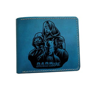 Cartera de cuero genuino para hombre de Star Wars Sith Lord Dark Side, billetera premium de The Dark Side como regalo para él, billetera de Star Wars única para regalo de Navidad