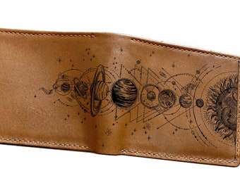 Galaxy Leather Wallet: Custom Astronomy NASA Theme