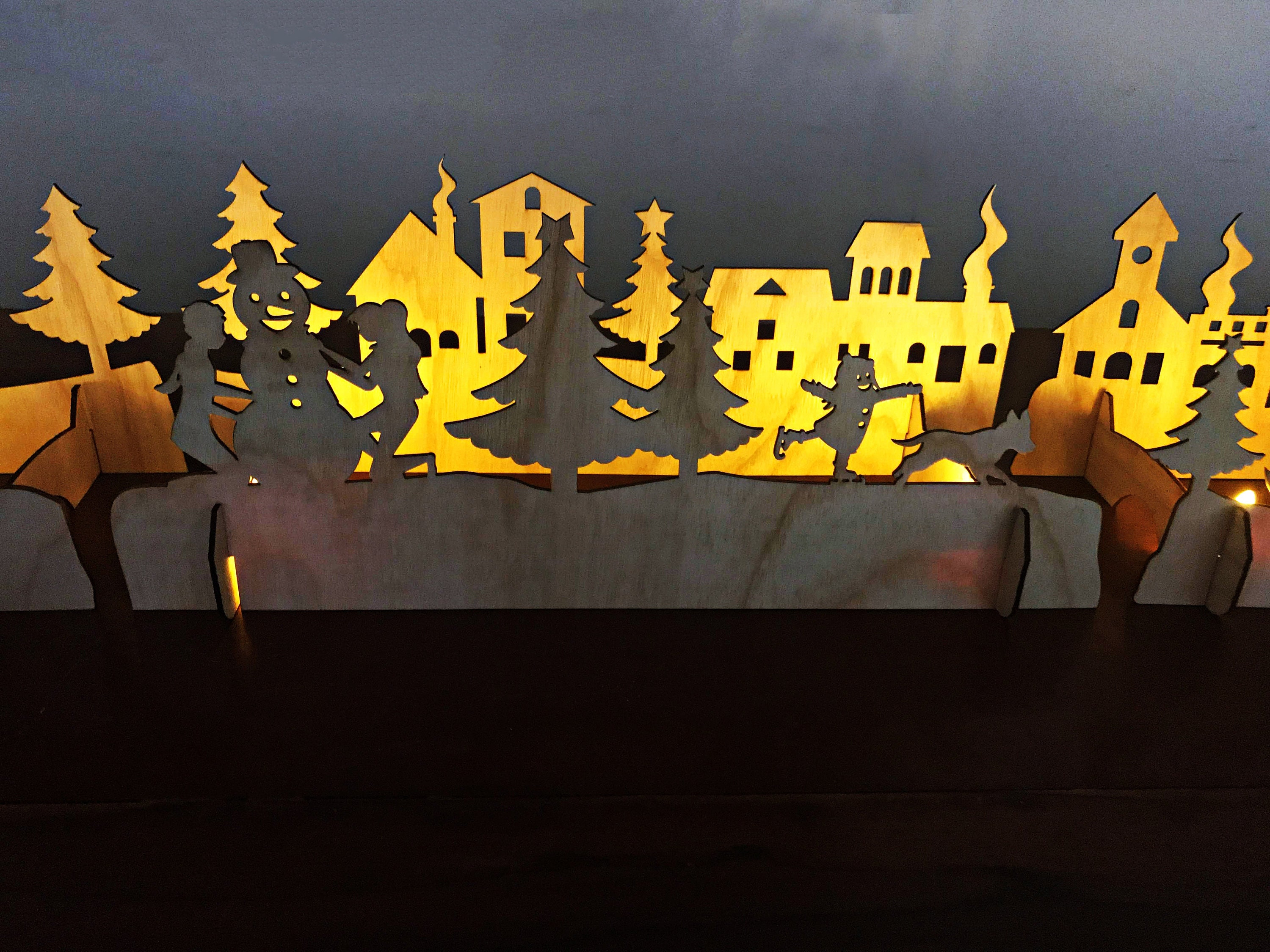 Navidad Decoración de madera Chimenea Chimenea Decoración | Etsy