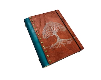 Celtic Tree Wooden Journal: Leather Spine, Travel Diary