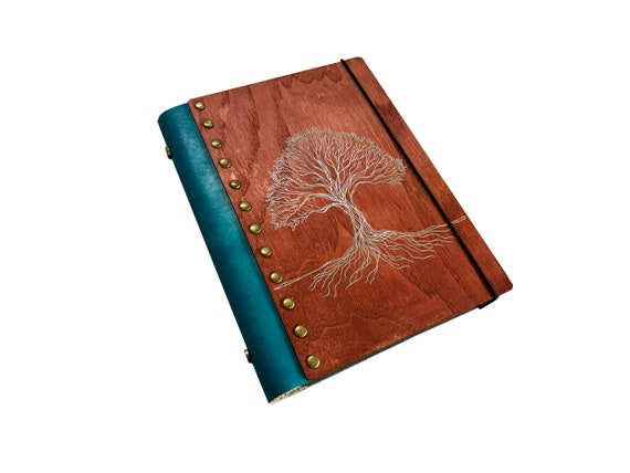 Celtic Tree Wooden Journal: Leather Spine, Travel Diary