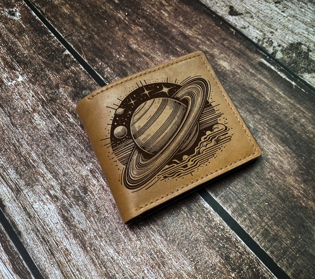 Saturn Planet Leather Wallet: Astronomy NASA Theme, Handmade - Etsy