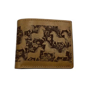 Cartera de cuero premium con diseño de unicornio/cartera de cuero de unicornio hecha a mano/nueva cartera de regalo con diseño de animal de cuento de hadas/cartera de cuero navideña para él