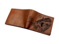 The Hobbit House leather wallet, New Zealand picturesque gift, handmade trifold bifold product logo