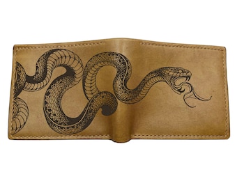 Snake Leather Wallet: Personalized Handmade Trifold Wallet - Etsy