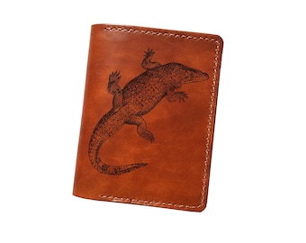 Minimalist Crocodile leather men wallet, Premium handmade wallet for boyfriend, predator hunting men wallet, Christmas crocodile wallet gift