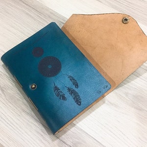 ドリームキャッチャーレザージャーナル、手作りボヘミアンダイアリー、パーソナライズギフト