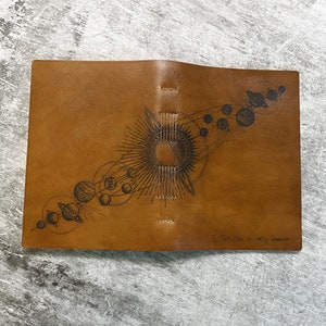 Personalized Solar system journal/Handmade Notebook Galaxy Diary/Unique unisex gift/Graduation Gift/Christmas universe leather journal gift