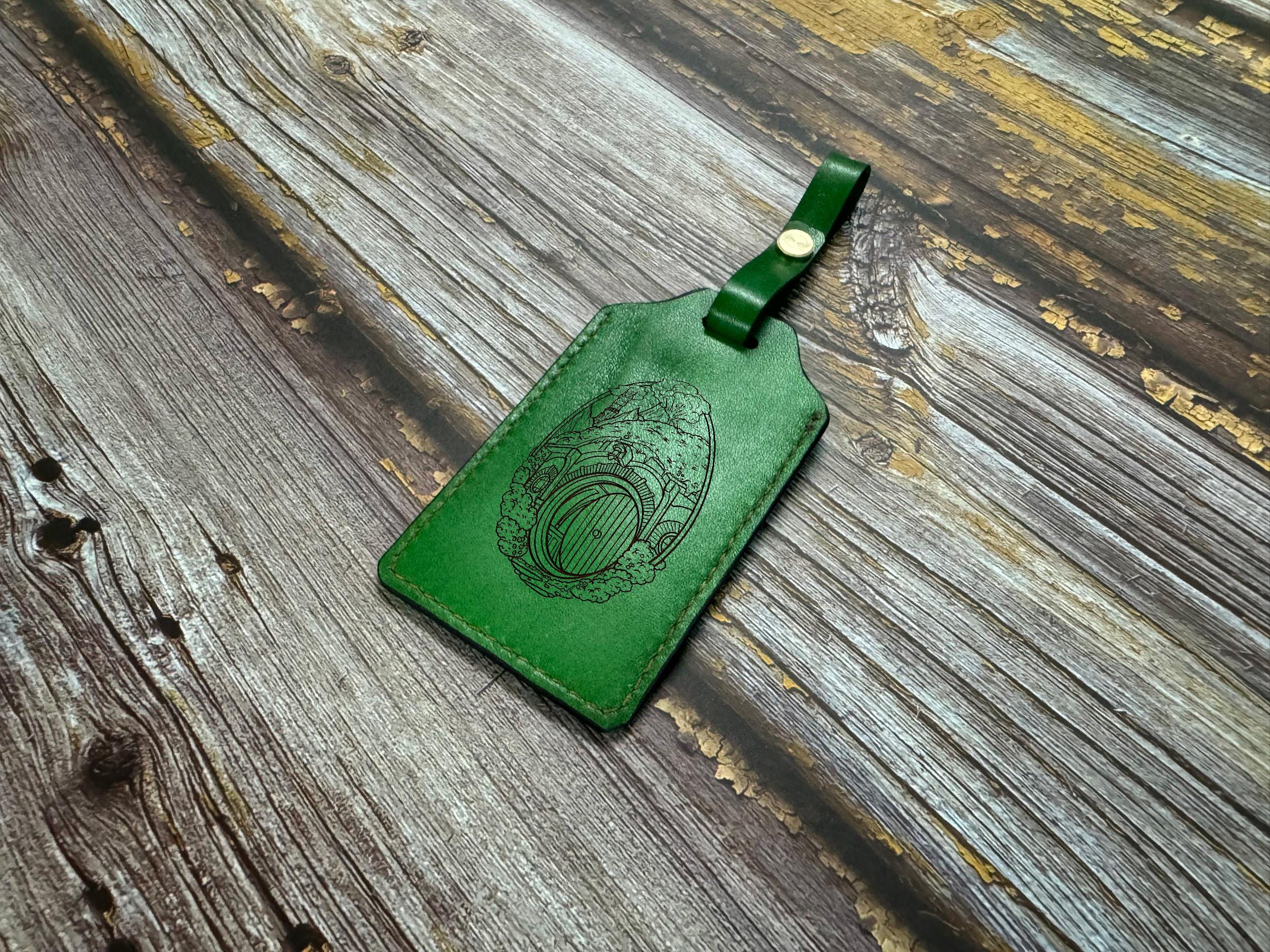 Mordor Trip premium leather Luggage Tag, The Hobbit Door leather travel accessories gift, handmade luggage tag, Christmas LOTR luggage tag