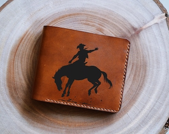 Cowboy wallet/Wild Men wallet/Lucky Luke leather handmade wallet/Texas Men/Christmas gift/boyfriend gift/birthday gift/dad gift/for him