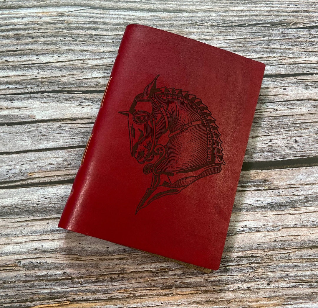 Handmade Leather Journal: Warrior Horse Notebook, Unisex Gift - Etsy