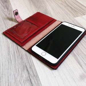 Tamaño libre Cartera de cuero minimalista para teléfono móvil, Funda de cuero para todo tipo de teléfonos, idea de regalo de Navidad, funda para teléfono multifuncional unisex