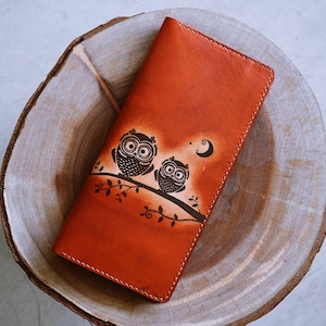 Cartera larga de piel con forma de búho, cartera personalizada para ella, regalo para ella, nueva cartera navideña con temática de reina de búhos, regalo para mamá e hija