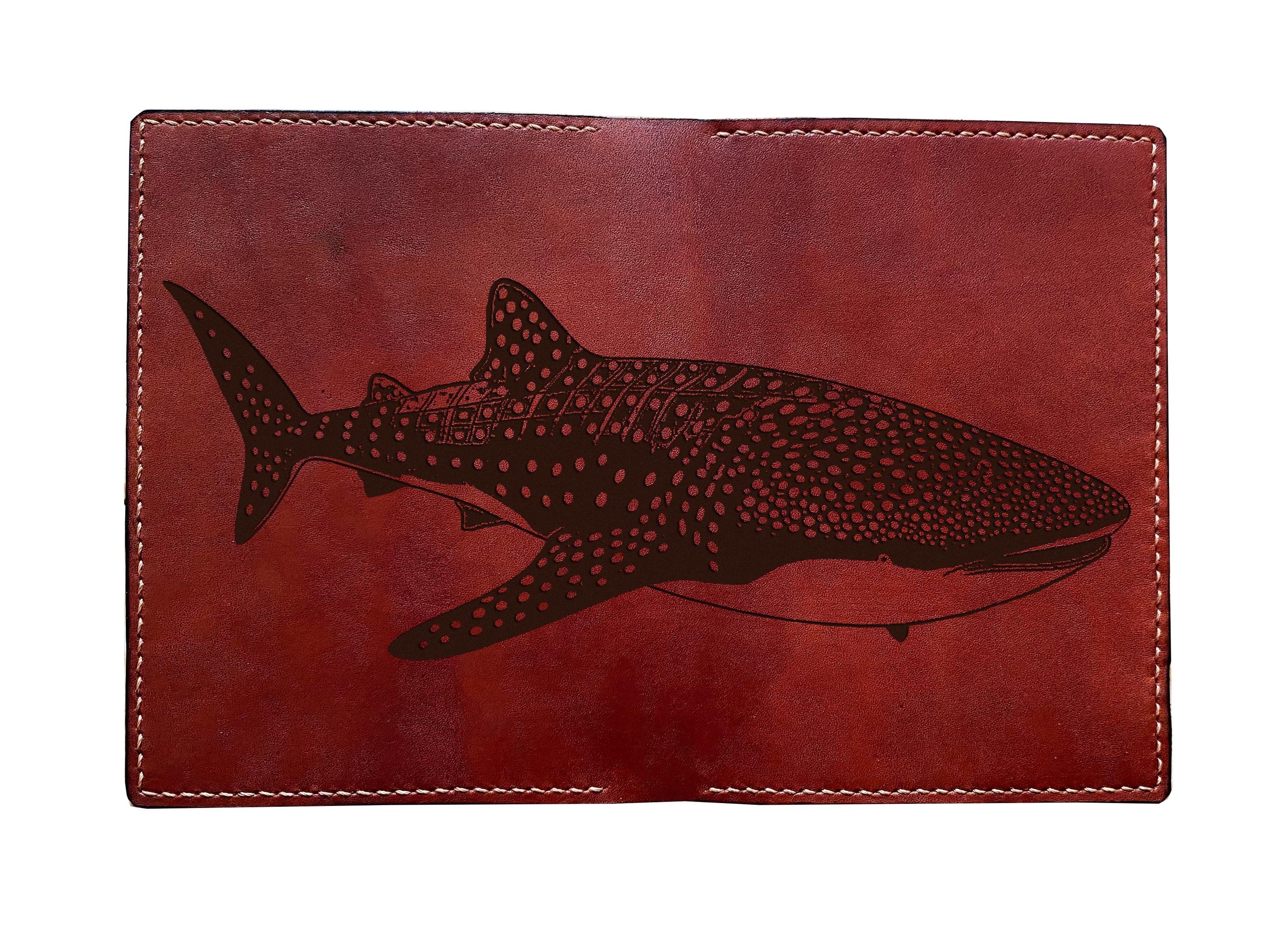 Whale Shark Leather Wallet: Handmade Sea Predator Trifold Bifold