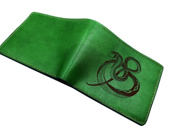 Snake Leather Wallet: Handmade Cowhide Bi-Fold Wallet