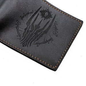 Portefeuille en cuir fait main The Eye of Sauron, portefeuille premium pour hommes de la Terre du Milieu, portefeuille personnalisé pour hommes inspiré du LOTR, nouveau cadeau de Noël pour portefeuille