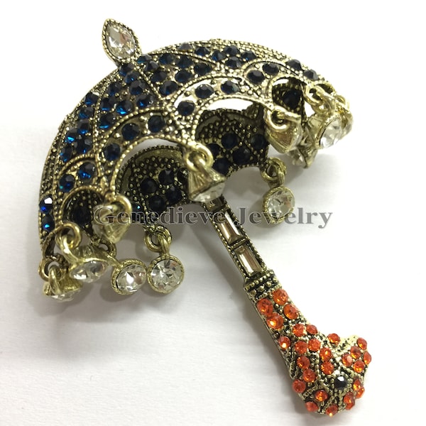 Umbrella Brooch | Rain Umbrella Brooch | Sunshade Brooch | Parrot Umbrella