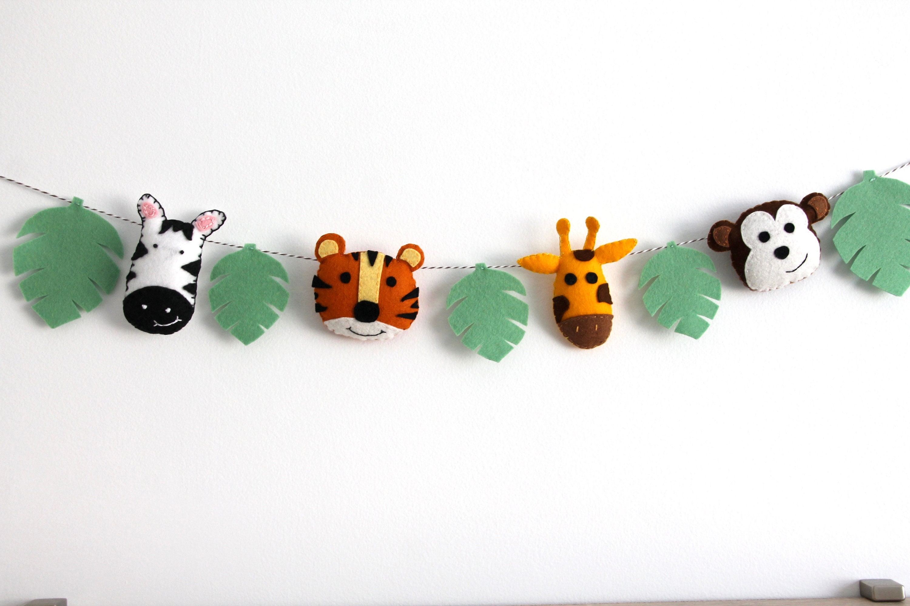 Felt Jungle Animal Garland Safari Nursery Decor Felt Nursery Etsy