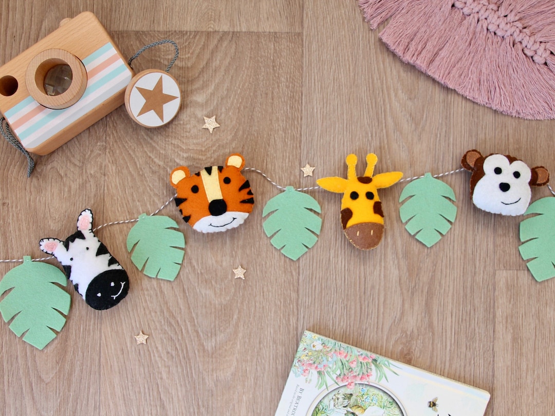 Felt Jungle Animal Garland, Jungle Nursery Decor, Kids Safari Bunting Etsy Australia