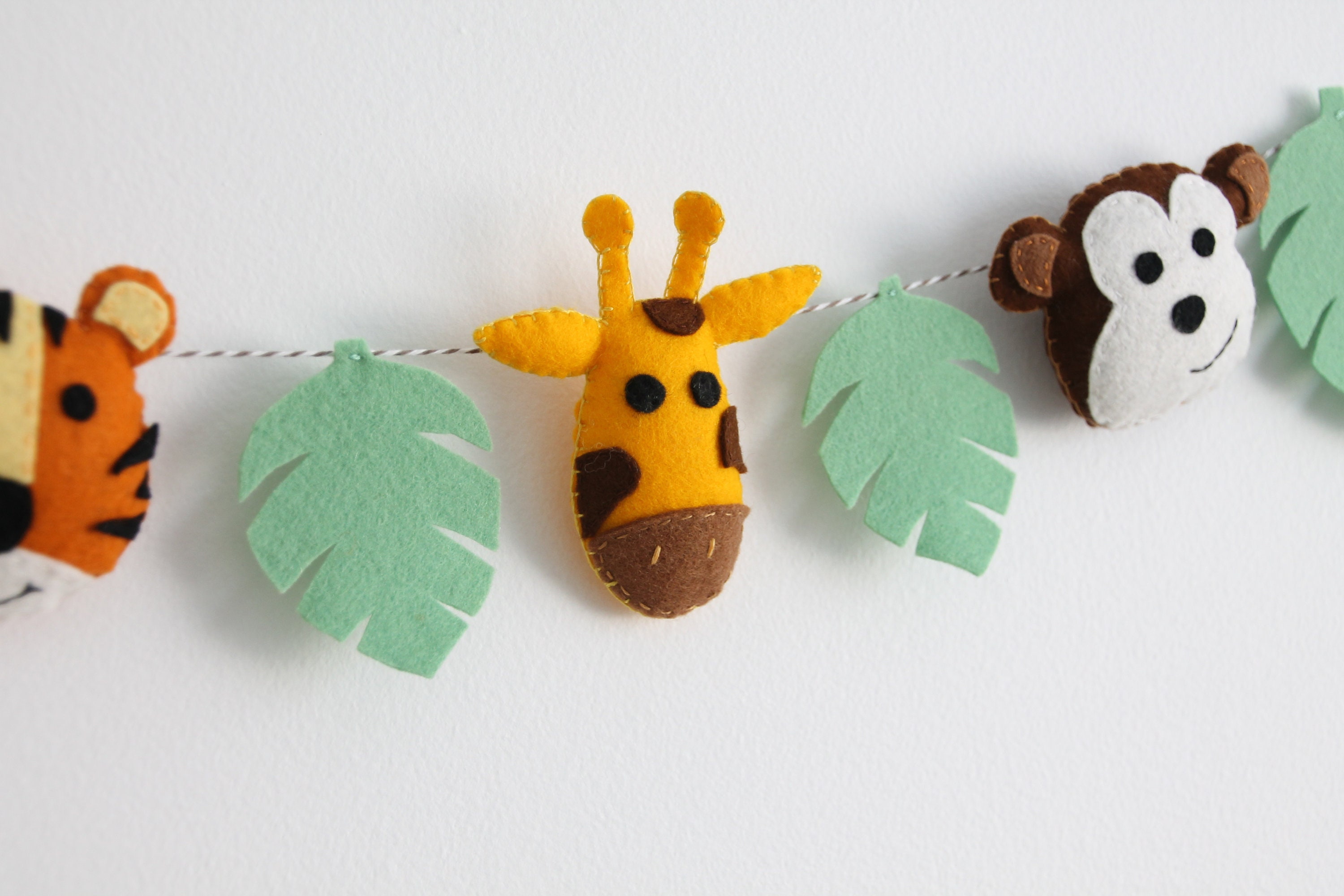 Felt Jungle Animal Garland Safari Nursery Decor Felt Nursery Etsy