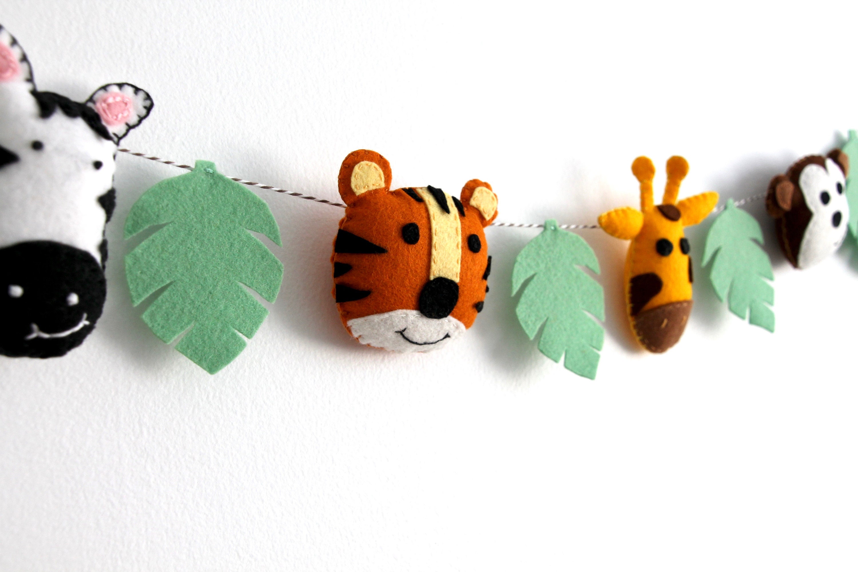 Felt Jungle Animal Garland Safari Nursery Decor Felt Nursery Etsy