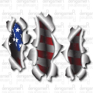 Bandiera americana in metallo strappato