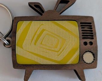 ペルソナ4 ゴールデン TV キーホルダー [レーザーカット木材＆アクリル製]