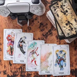 Final Fantasy-tarotdeck met handleiding en pakken:
