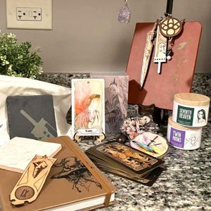 Final Fantasy Tarot Accessory Bundle With Journal, Pouch, Keychain, Candle and Bookmark