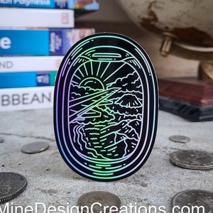 Holographic Airplane Window Sticker